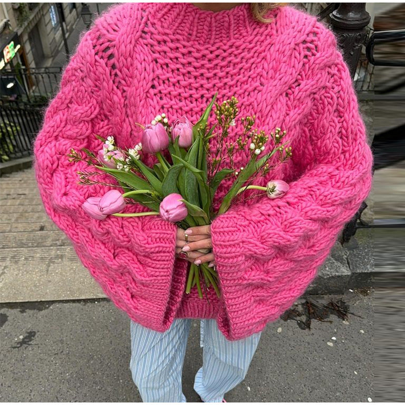 Wide Sleeves Knitted Sweater