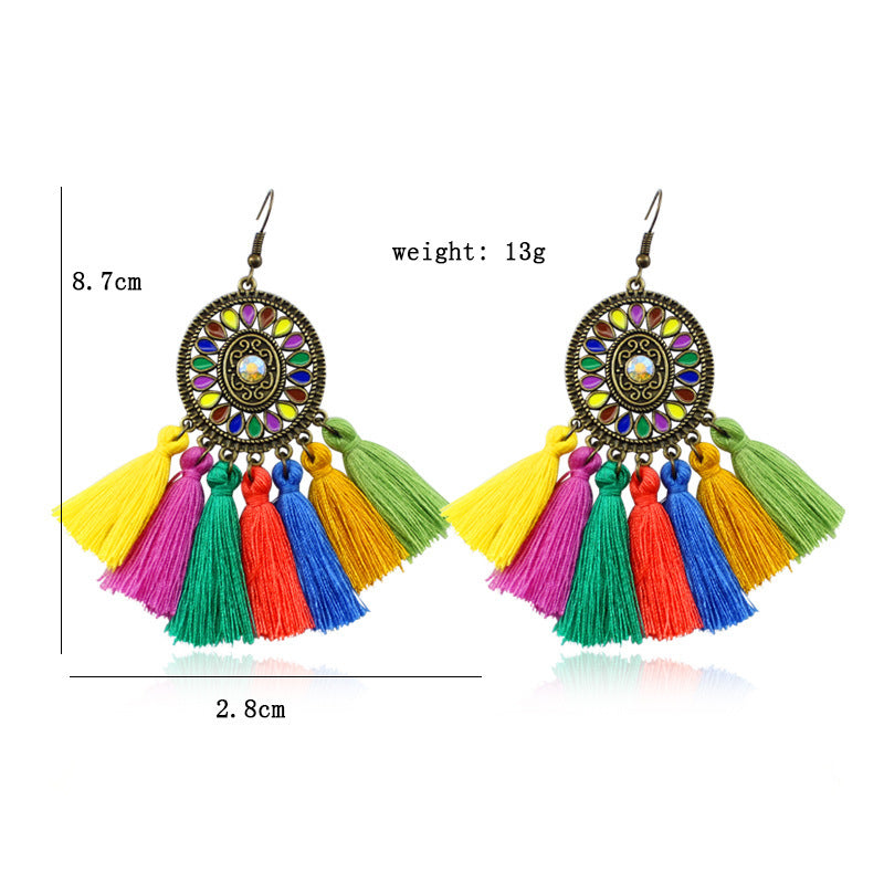 Large  Tassel Sunflower Earrings