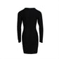 Long-sleeved Mini Black Dress