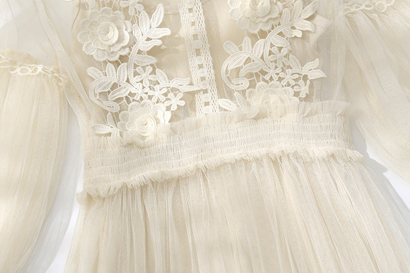 Embroidered Mesh Dress | Ajanka Inc.
