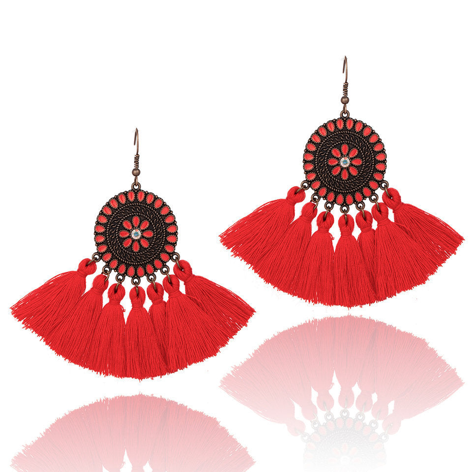 Large  Tassel Sunflower Earrings