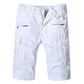 Men's White Slim Fit Denim Shorts