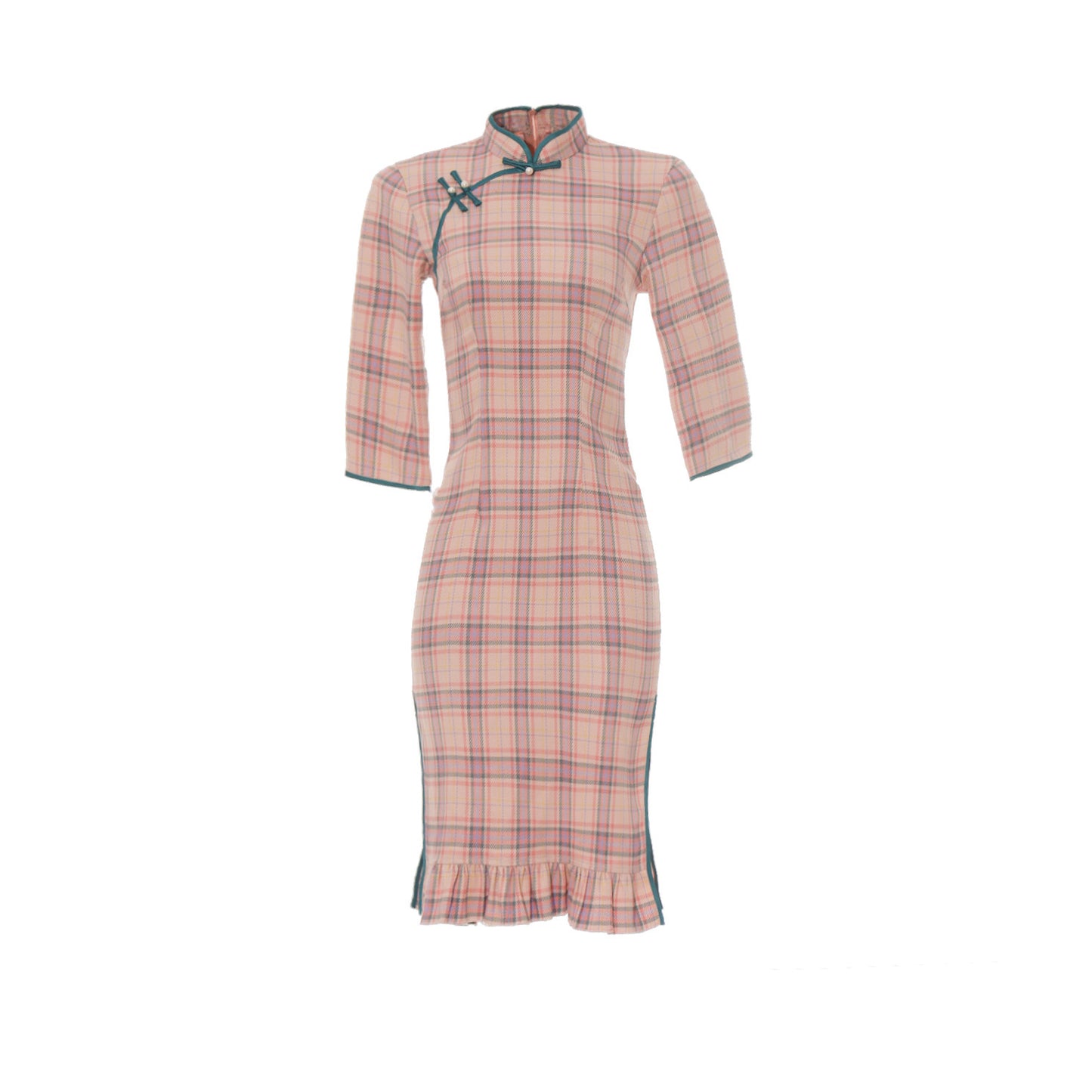 Retro Plaid Cheongsam Skirt