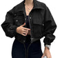 Solid Color Short Zipper Jacket