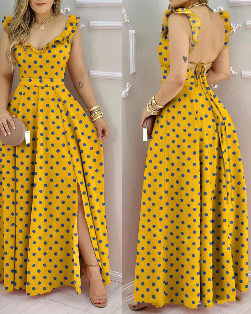 Women's Suspender Backless Dress