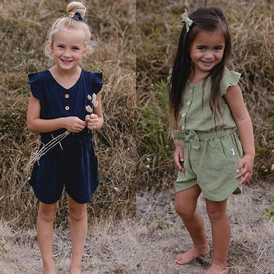 Toddler Girl Ruffled Sleeves Romper