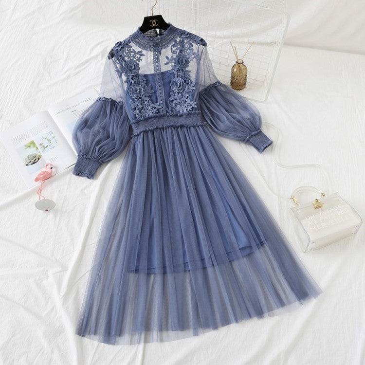 Embroidered Mesh Dress | Ajanka Inc.
