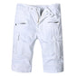 Men's White Slim Fit Denim Shorts