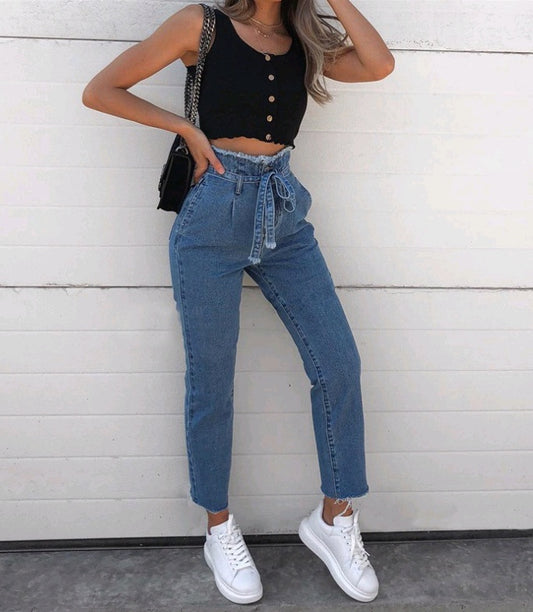 Women's  High Waist / Belted Jeans