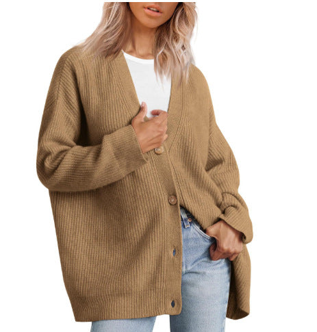 V-neck Flattering Knit Cardigan For Women