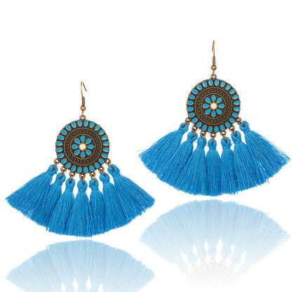 Large  Tassel Sunflower Earrings
