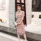 Retro Plaid Cheongsam Skirt