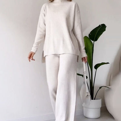 2 PCS Turtleneck Knitted Suit