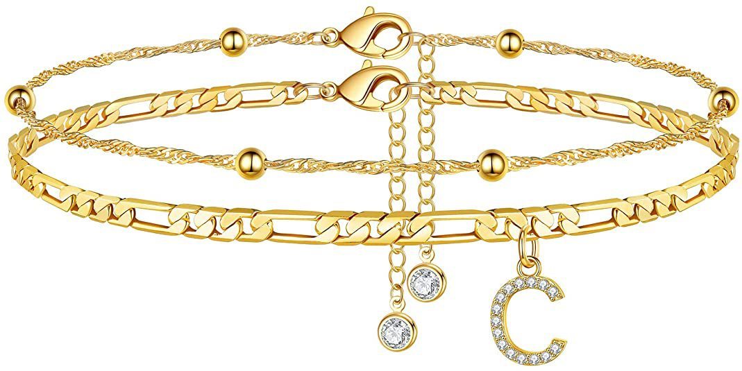 Zircon Letters Anklet