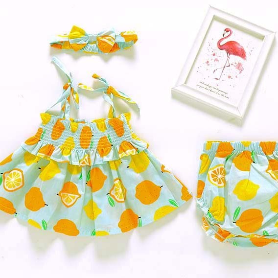 Girl's Lemon Suspender Dress