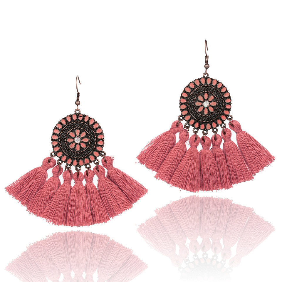 Large  Tassel Sunflower Earrings