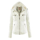 Leather/PU Detachable Hooded Jacket