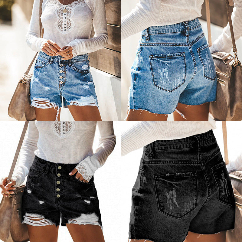 Full Spray Denim Shorts
