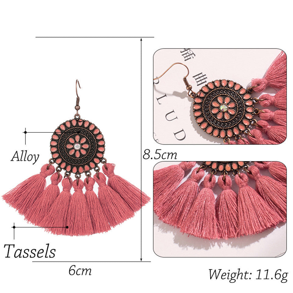 Large  Tassel Sunflower Earrings