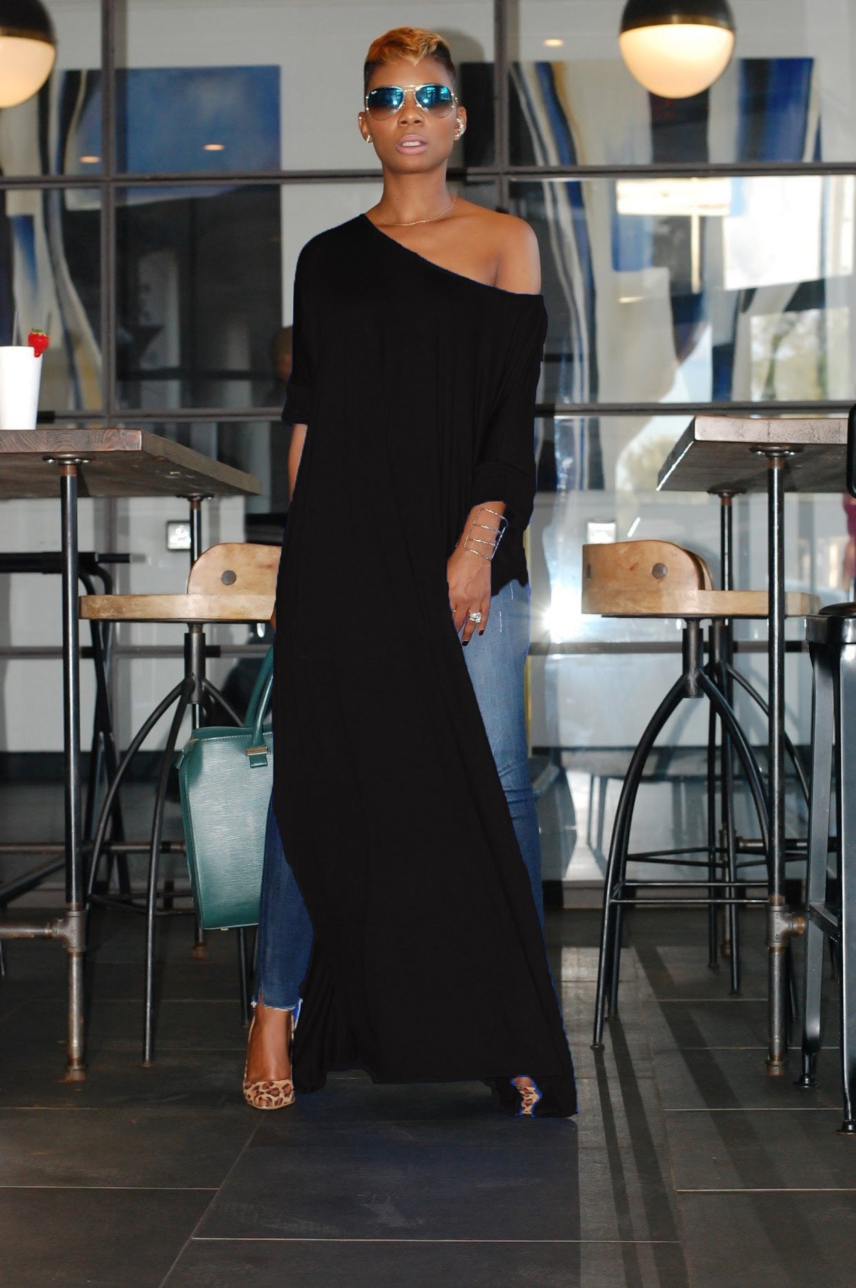Oblique Shoulders Multipurpose Dress