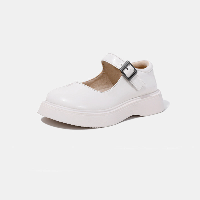 Girls PU Leather Peas Shoes