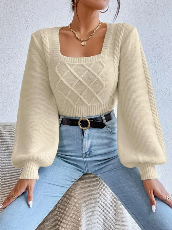 Women's Square Collared Sweater