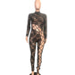 Skinny Lace Stitching Jumpsuit