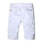 Men's White Slim Fit Denim Shorts