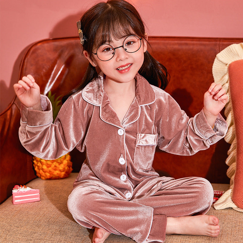 Children's Velvet  Pajamas Set