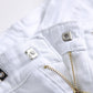 Men's White Slim Fit Denim Shorts