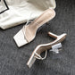 Women's Square Toe Transparent Sandals