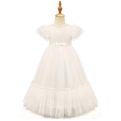 Girl's Flying Sleeve White Dress