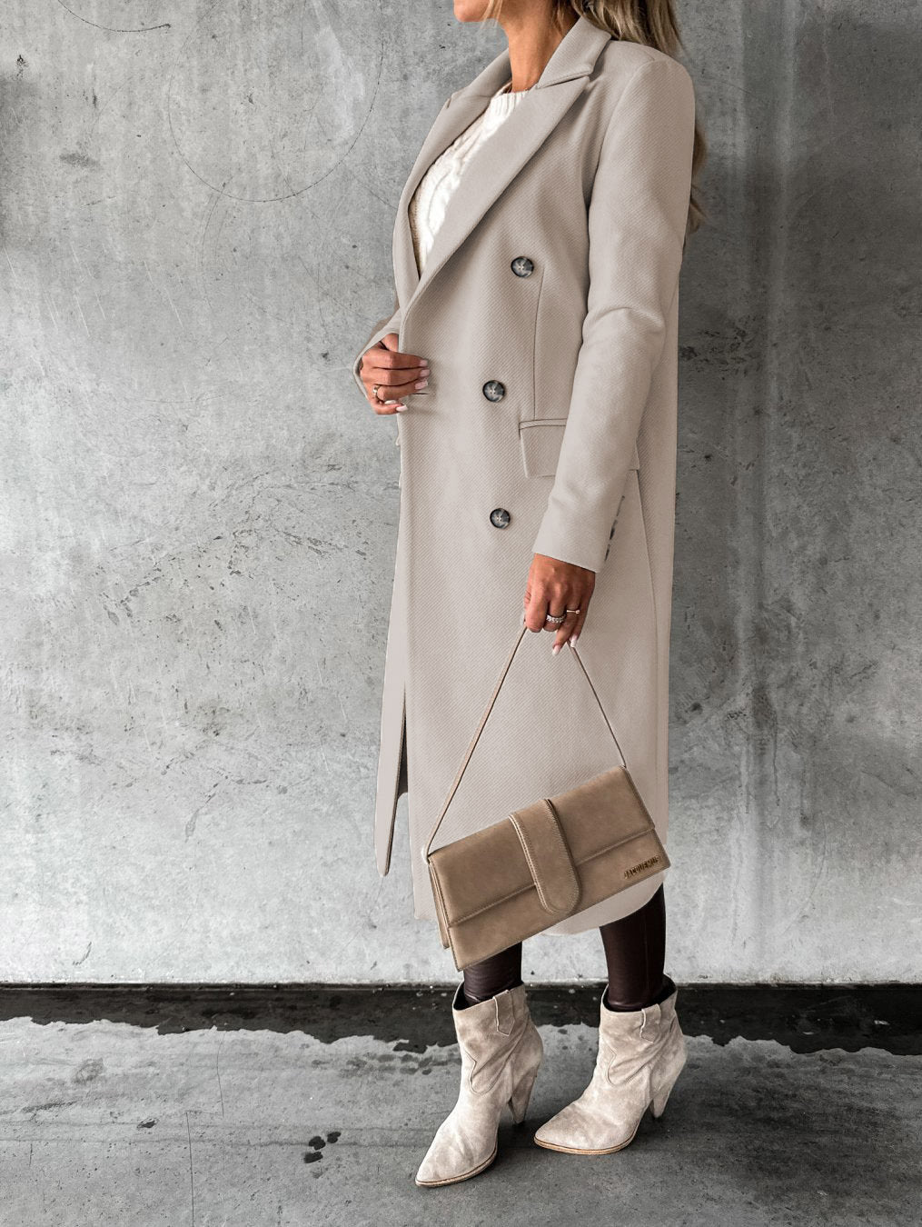 Double Breasted Long Fitted Jacket