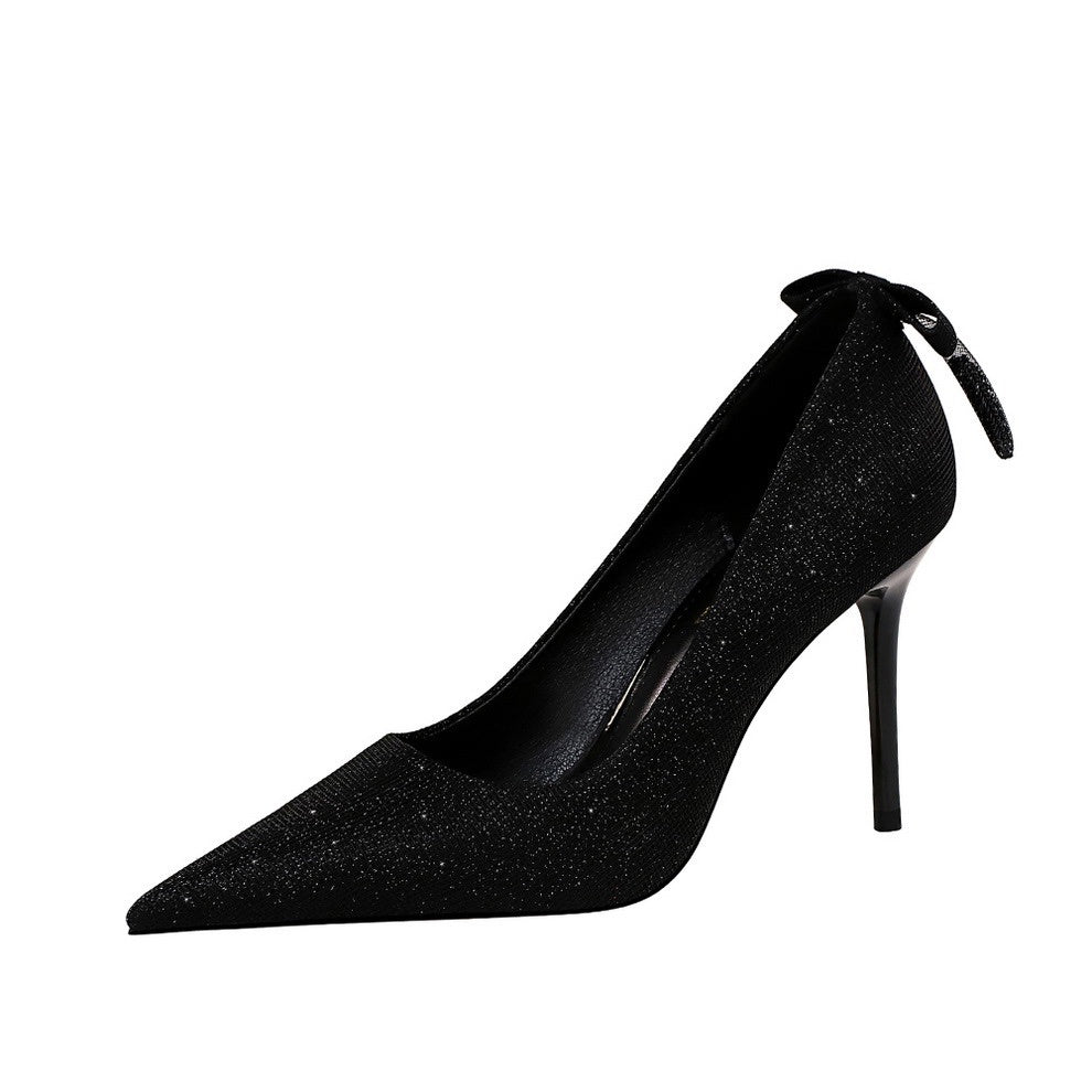 Ladies Stiletto Gold Shoes