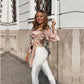 White Faux Leather Pants