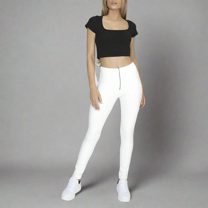 White Faux Leather Pants
