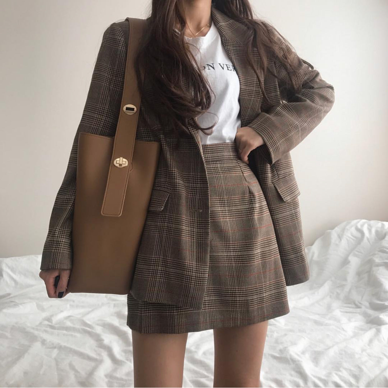 Ladies One-Shoulder Bucket Bag