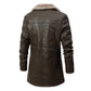 Plush Single-breasted PU Leather Jacket