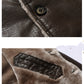 Plush Single-breasted PU Leather Jacket