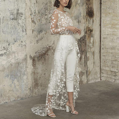 Ladies White Lace Jumpsuit