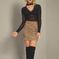 Ladies Leather Bodycon Short Skirt