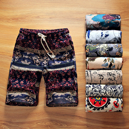 Men's Summer Retro Linen/Cotton Shorts