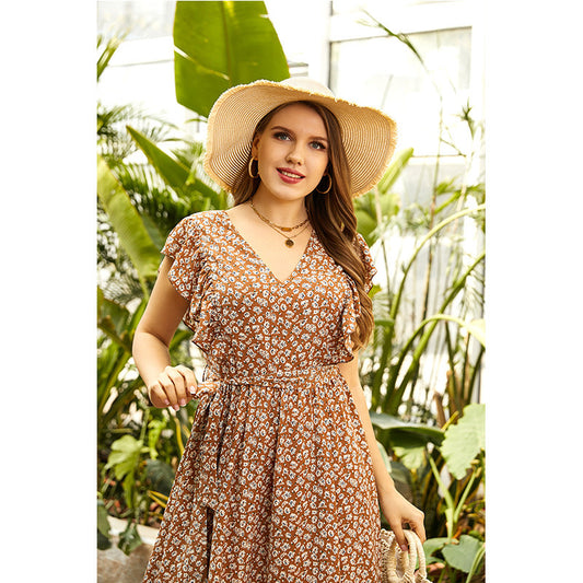 Classic Floral Plus Size Dress