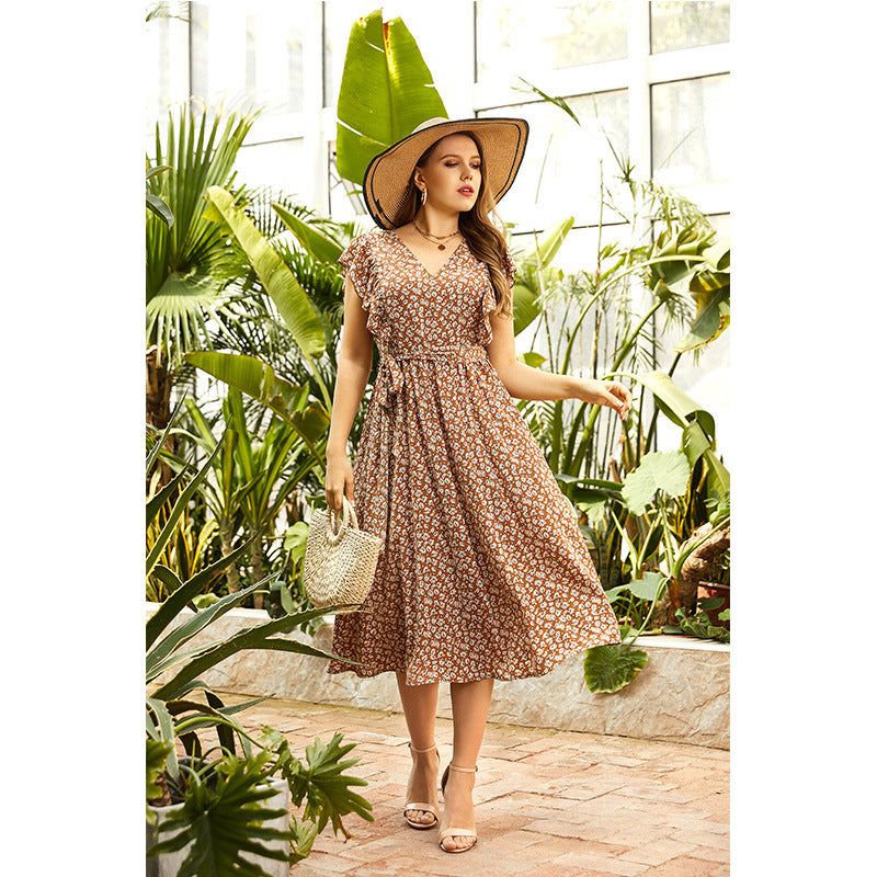 Classic Floral Plus Size Dress