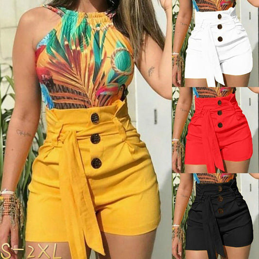 Women's High Waist Cotton Shorts