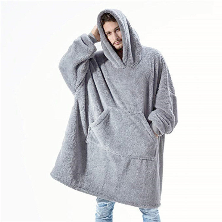 Oversized Pocketed Hoodie w/Socks
