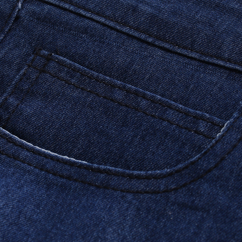 Men's Pleated Camouflage Fitted Jeans