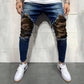 Men's Pleated Camouflage Fitted Jeans