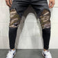 Men's Pleated Camouflage Fitted Jeans