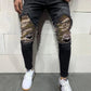 Men's Pleated Camouflage Fitted Jeans